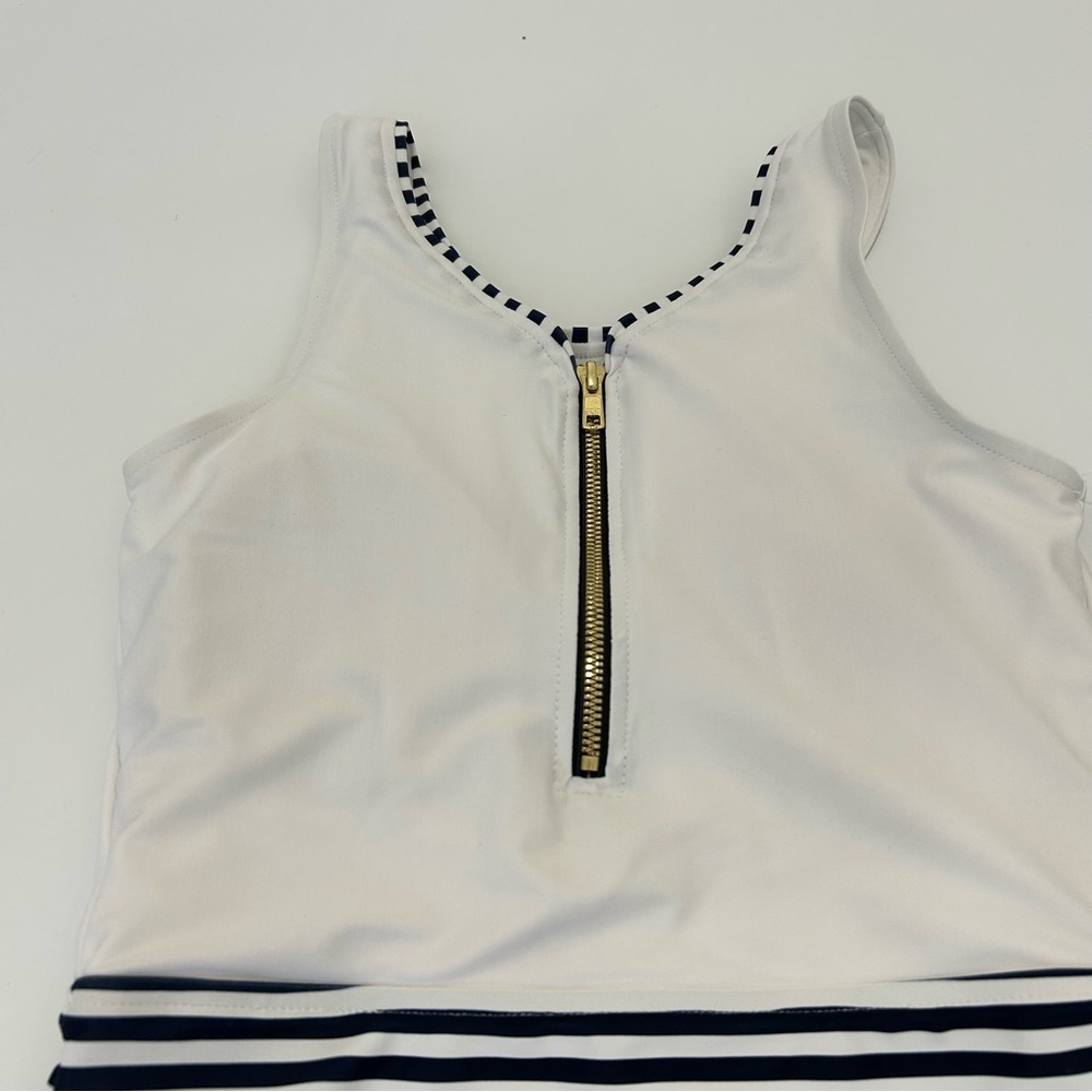 NEW Albion Sailor Front Zip One Piece Nursing Striped Womens Small Blue White - Picture 4 of 9